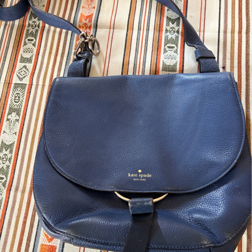 kate spade Navy Pebbled Leather Crossbody Bag